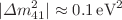 $$|\Delta m^{2}_{41}|\approx 0.1\,\mathrm {eV}^{2}$$