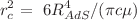$$r_{c}^{2}=\ 6R_{AdS}^{4}/(\pi c\mu )$$