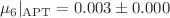 $$\mu _6|_\mathrm{APT}=0.003\pm 0.000$$