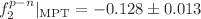 $$f_2^{p-n}|_{\mathrm{MPT}}=-0.128\pm 0.013$$