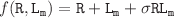 $$f(\mathtt {R,L_m})= \mathtt {R}+ \mathtt {L_m}+ \sigma \mathtt {R}\mathtt {L_m}$$