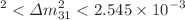 $$^2< \varDelta m^2_{31} < 2.545 \times 10^{-3}$$