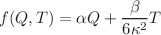 $$f(Q, T)=\alpha Q+\frac{\beta }{6\kappa ^2}T$$