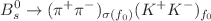 $$B_s^0 \rightarrow (\pi ^+ \pi ^-)_{\sigma (f_0)} (K^+ K^-)_{f_0}$$