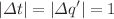 $$|\varDelta t|= |\varDelta q'|=1$$