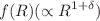 $$f(R) (\propto R^{1+\delta })$$