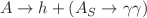 $$A \rightarrow h+(A_S \rightarrow \gamma \gamma )$$