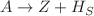 $$A \rightarrow Z+ H_{S}$$