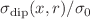 $${\sigma }_{\mathrm {dip}}(x,r)/\sigma _{0}$$