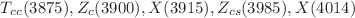 $$T_{cc}(3875), Z_c(3900), X(3915), Z_{cs}(3985), X(4014)$$