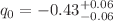 $$q_{0}=-0.43^{+0.06}_{-0.06}$$