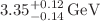 $$3.35^{+0.12}_{-0.14}\,\textrm{GeV}$$