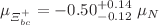 $$\mu _{\Xi _{bc}^{+}} = -0.50^{+0.14}_{-0.12}~\mu _{N}$$