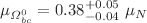 $$\mu _{\Omega _{bc}^{0}} = 0.38^{+0.05}_{-0.04} ~\mu _{N}$$