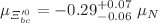 $$\mu _{\Xi _{bc}^{\prime 0}} =-0.29^{+0.07}_{-0.06}~\mu _{N}$$