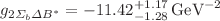 $$g_{2\Sigma _{b}\Delta B^{*}}=-11.42^{+1.17}_{-1.28}\,\hbox {GeV}^{-2}$$