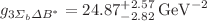 $$g_{3\Sigma _{b}\Delta B^{*}}=24.87^{+2.57}_{-2.82}\,\hbox {GeV}^{-2}$$