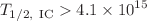 $$T_{1/2,~\textrm{IC}}> 4.1 \times 10^{15}$$