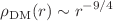 $$\rho _{\textrm{DM}}(r)\sim r^{-9/4}$$