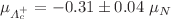 $$\mu _{\Lambda _c^{+}}=-0.31 \pm 0.04~\mu _N$$