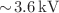 $$\sim \!{3.6}\,\hbox {kV}$$