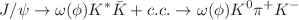 $$J/\psi \rightarrow \omega (\phi ) K^* \bar{K} + c.c. \rightarrow \omega (\phi ) K^0 \pi ^+ K^-$$