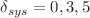 $$\delta _{sys}=0, 3, 5$$