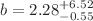 $$b=2.28^{+6.52}_{-0.55}$$