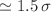 $$\simeq 1.5\,\sigma $$