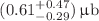 $$(0.61 ^{+0.47}_{-0.29})\, \upmu \textrm{b}$$