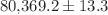 $$80{,}369.2 \pm 13.3$$