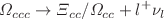 $$\Omega _{ccc}\rightarrow \Xi _{cc}/ \Omega _{cc}+ l^+\nu _l$$