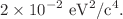 $$2 \times 10^{-2}~\text {eV}^{2}/\text {c}^{4}.$$