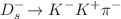 $${{D} ^-_{s}} \!\rightarrow {{K} ^-} {{K} ^+} {{\pi } ^-} $$