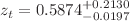 $$z_{t}=0.5874_{-0.0197}^{+0.2130}$$