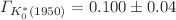 $$\Gamma _{K^*_0(1950)}=0.100\pm 0.04$$