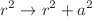 $$r^2 \rightarrow r^2 + a^2$$