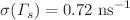 $$\sigma (\varGamma _s) = 0.72~\mathrm {ns^{-1}}$$