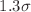 $$1.3 \sigma $$