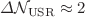 $$\Delta {\mathcal {N}}_\textrm{USR}\approx 2$$