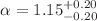 $$\alpha = 1.15^{+0.20}_{-0.20}$$