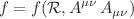 $$f=f({\mathcal {R}}, A^{\mu \nu }\,A_{\mu \nu })$$