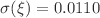 $$\sigma (\xi ) = 0.0110$$
