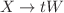 $$X\rightarrow tW$$