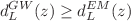 $$d_L^{GW}(z)\ge d_L^{EM}(z)$$