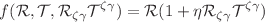 $$f(\mathcal {R},\mathcal {T},\mathcal {R}_{\zeta \gamma }\mathcal {T}^{\zeta \gamma })=\mathcal {R}(1+\eta \mathcal {R}_{\zeta \gamma }\mathcal {T}^{\zeta \gamma })$$