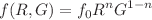 $$f(R,G)=f_0R^nG^{1-n}$$