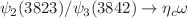 $$\psi _2(3823)/\psi _3(3842) \rightarrow \eta _c \omega $$