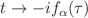 $$t\rightarrow -i f_\alpha (\tau )$$