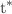 $$\text {t}^{*} $$